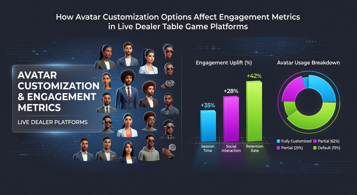Avatar customization options displayed on a live dealer table game interface