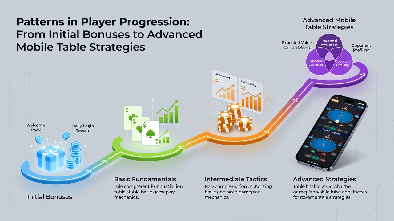 Darstellung fortgeschrittener mobiler Tischstrategien und Spielerprogression