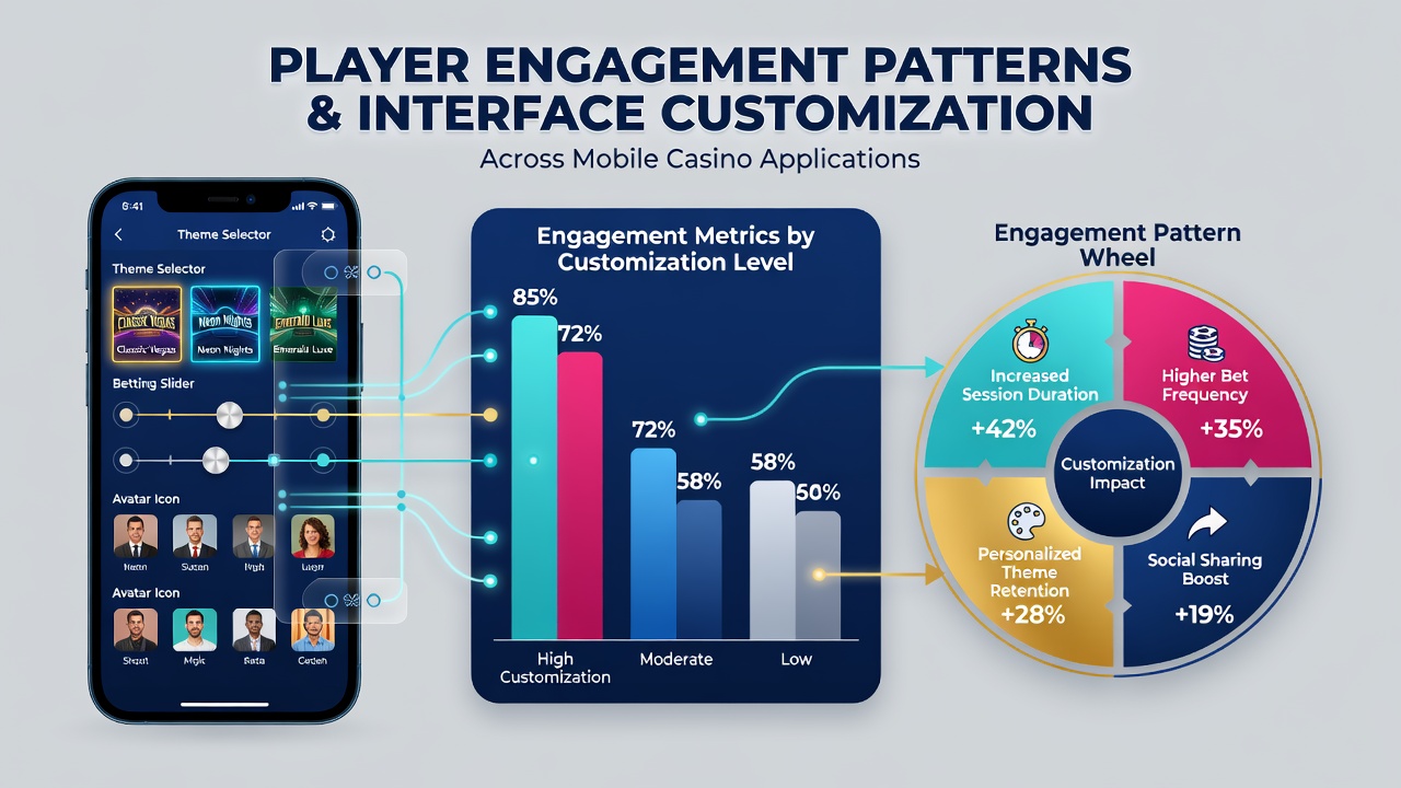 Grafische Übersicht zu Engagement-Daten in Abhängigkeit von Anpassungsoptionen in mobilen Casino-Apps