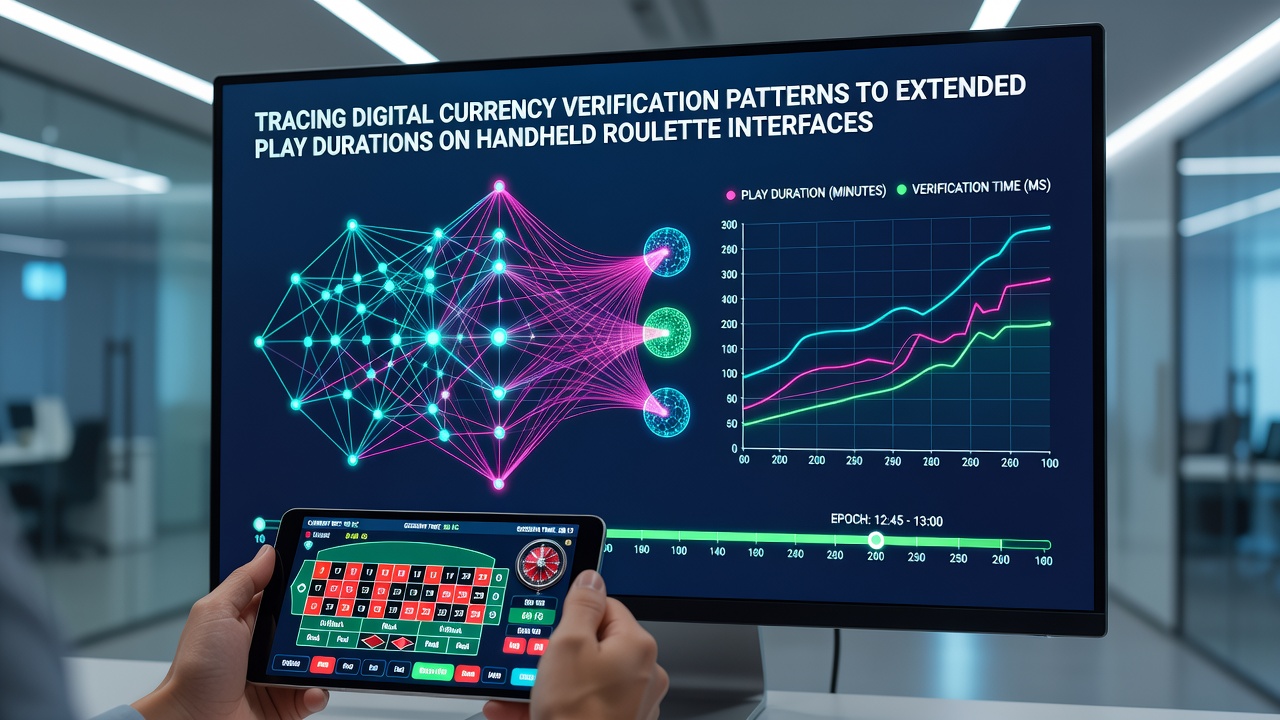Grafische Auswertung von Sitzungsdauern und Verifizierungsmustern auf Handheld-Roulette-Interfaces